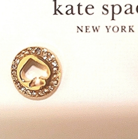 Kate Spade Halo Stud Earrings - Spot the Spade in Gold NEW - Picture 2 of 7